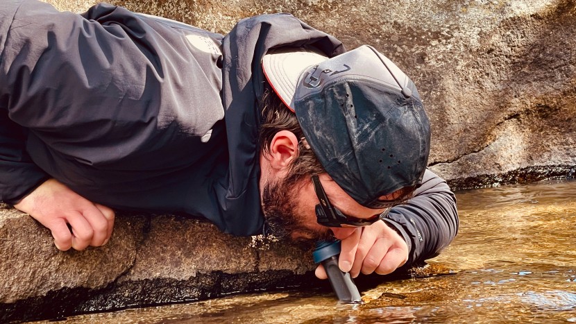 lifestraw peak squeeze - steve mace demonstrating one of the filtering options of the...
