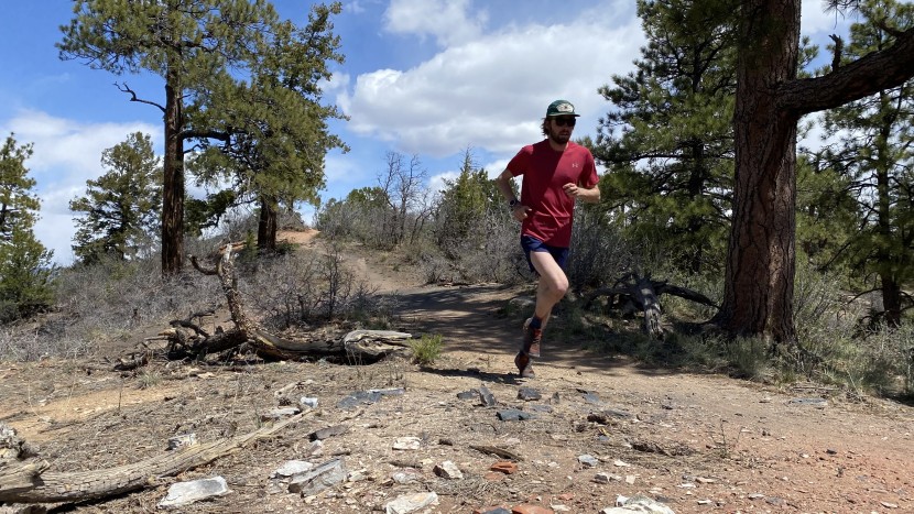 running shirt - our main tester matthew out for a run high above durango, colorado...