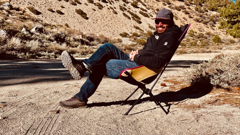 helinox sunset chair - steve mace is all smiles thanks to the supportive ergonomic design...