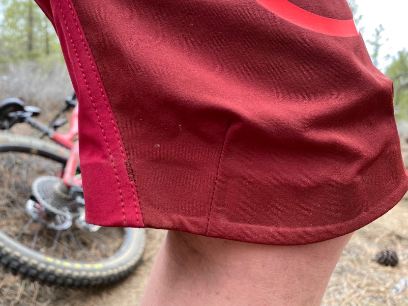 the inseam is longer in the front and shorter in the back for extra...