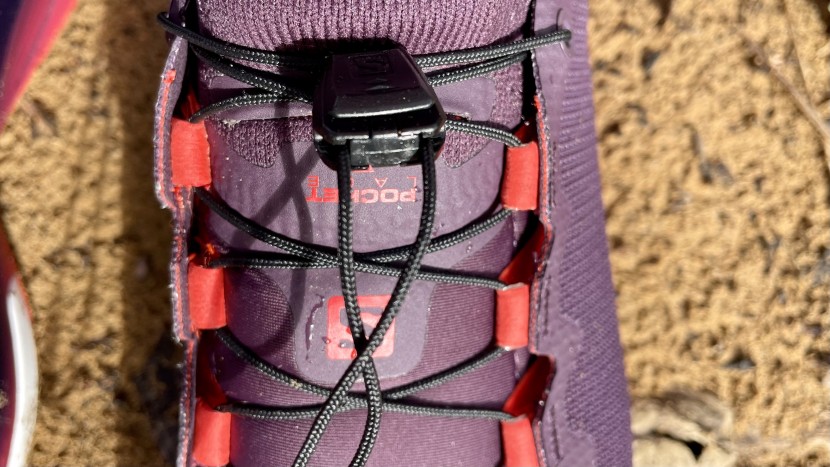 salomon s/lab ultra 3 for women - this is a close-up look at the thoughtfully-designed lacebed. it is...