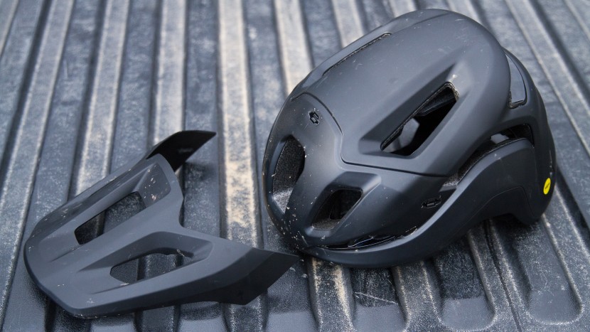 specialized ambush 2 - the visor is designed to pop off in the event of a crash.