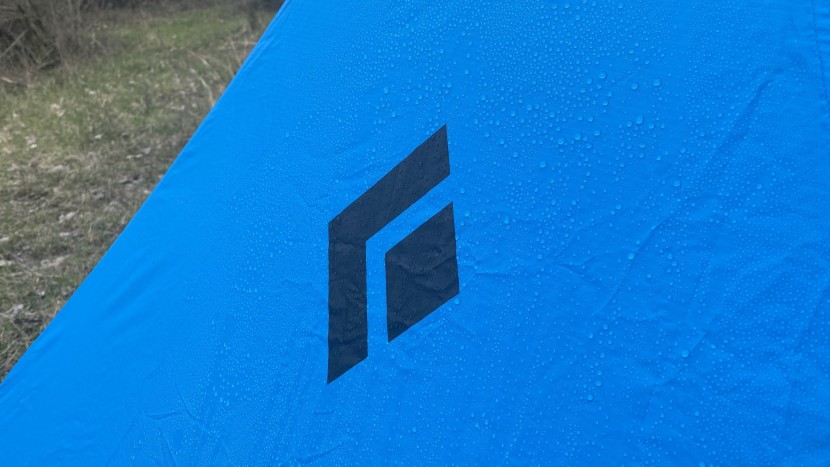 black diamond beta light - here you can see that water beads well on the polyester shell.