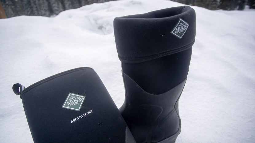 muck boot arctic sport - these fit snugly around our ankles and calves, and we could roll...