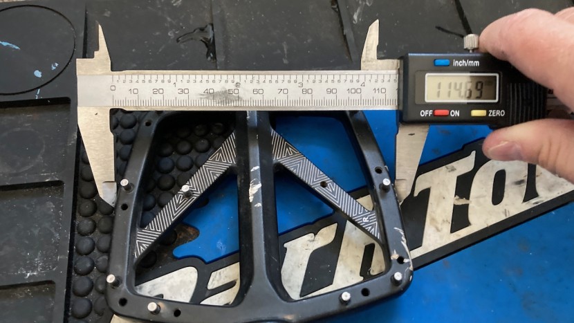 pnw loam pedal - the pedal platform measures 113mm x 115mm on our calipers.