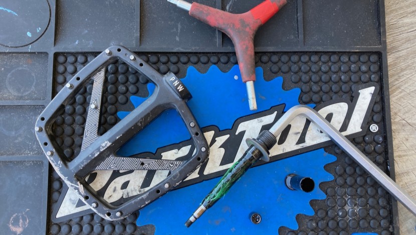 mountain bike flat pedals - each pedal was disassembled and reassembled to see how easy it is to...