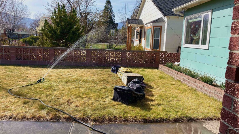 water testing roller duffels with a consistent shower over 3 minutes.