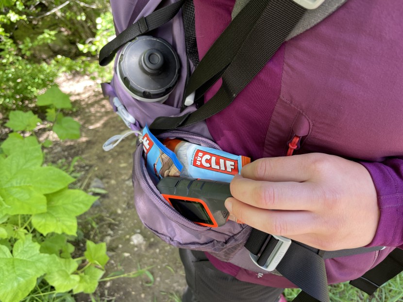 osprey aura ag 65 - the hip belt pockets are so spacious we could fit two clif bars and...