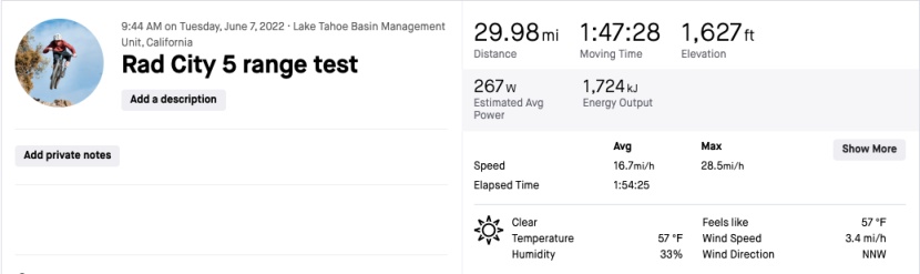 rad power radcity 5 plus - an impressive range in our testing thanks to the large 672wh battery.