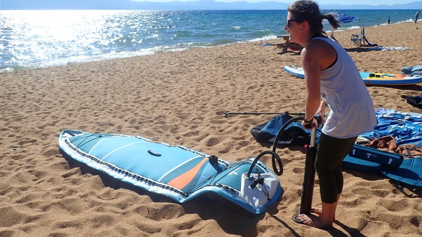 inflation was challenging for our beginner paddler even while using...