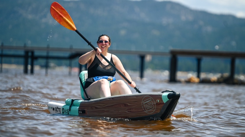 bote deus aero 11' - paddling the deus is far more fun than rolling its 55 pound case...