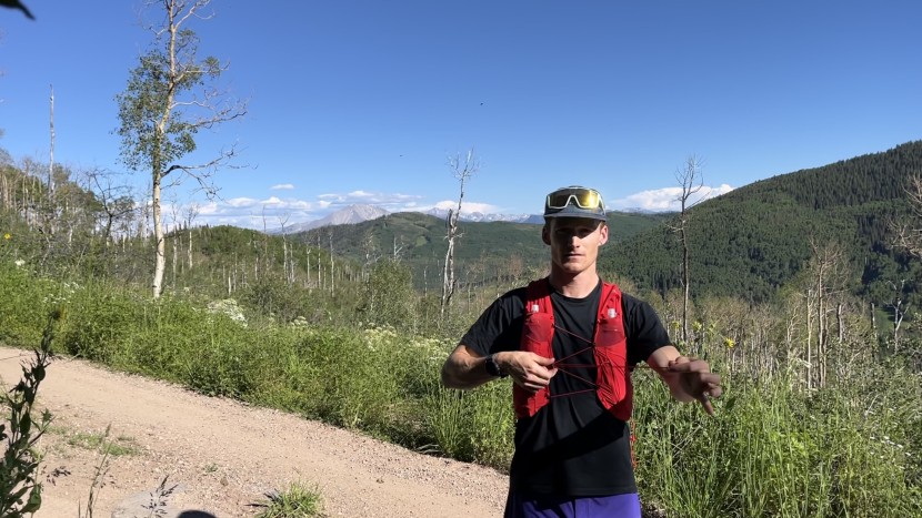 salomon sense pro 5 - pulling on a single elastic cord can tighten the entire front of the...