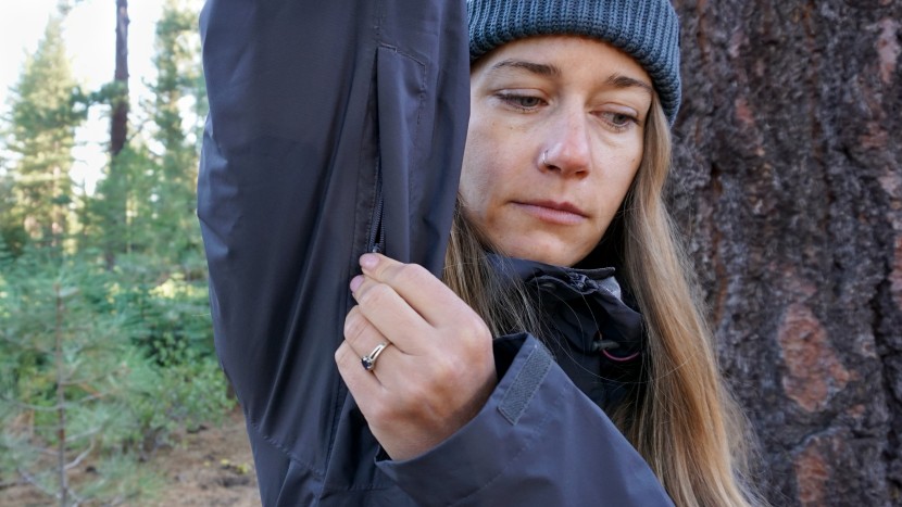 rab downpour for women - the long vents ditch internal heat quickly.