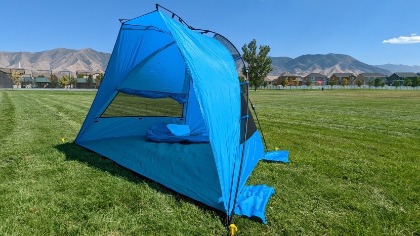 pacific breeze easy up - its shell-shaped design does a great job creating shade as long as...