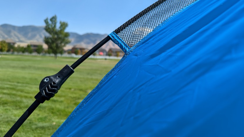 canopy tent - the pacific's stiff fiberglass frame keeps the canopy rock-solid...