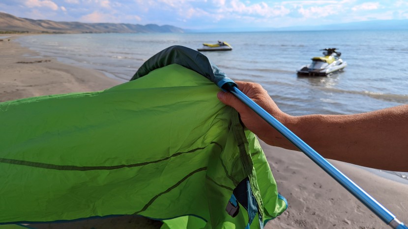 similar to high-end backcountry tents, the tagalong has full-length...
