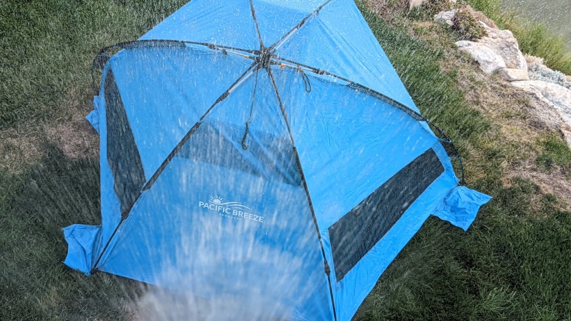 pacific breeze easy up - our testing plan called for 5 minutes of constant water. it didn't...