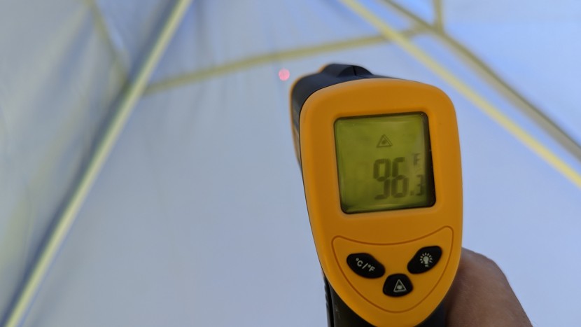 canopy tent - we used a digital thermometer to take the temperature of each canopy...