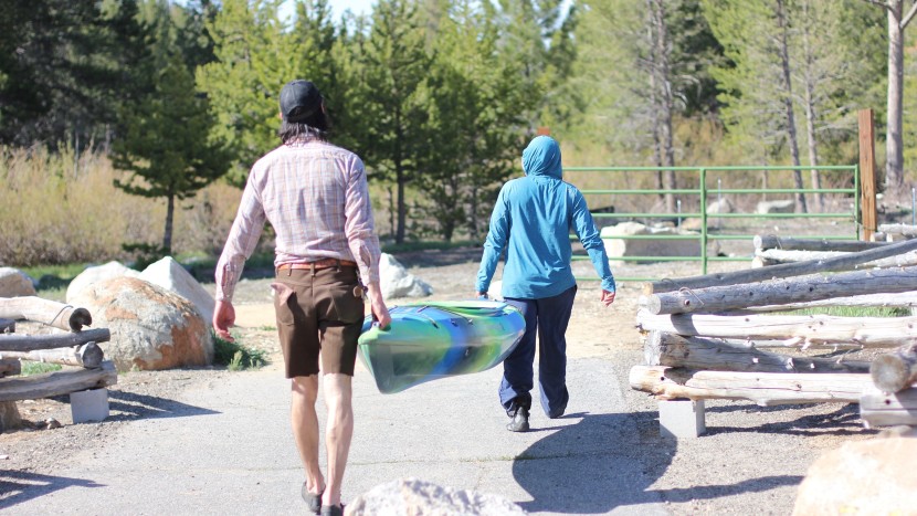 kayak - most kayaks have comfortable grab handles to make hauling more...