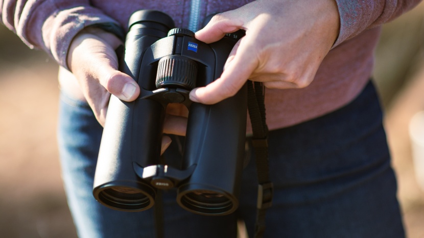 binoculars - one of our testers, jessica riconscente, demonstrating the...
