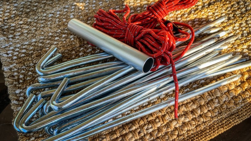 thick and stout stakes, 18 of them to be exact.