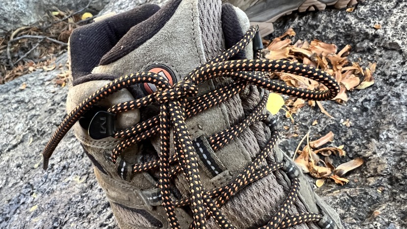 merrell moab 3 mid waterproof - lots of seams, lots of mesh, and fabric lace eyelets are probably...