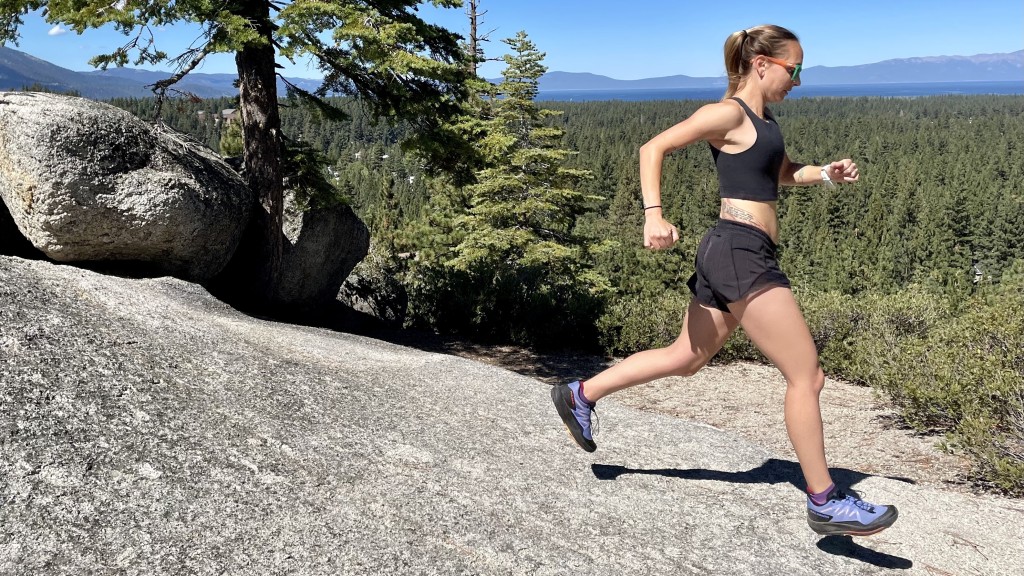 salomon pulsar trail for women - the pulsar trail's grip is perfect for flowy granite faces.