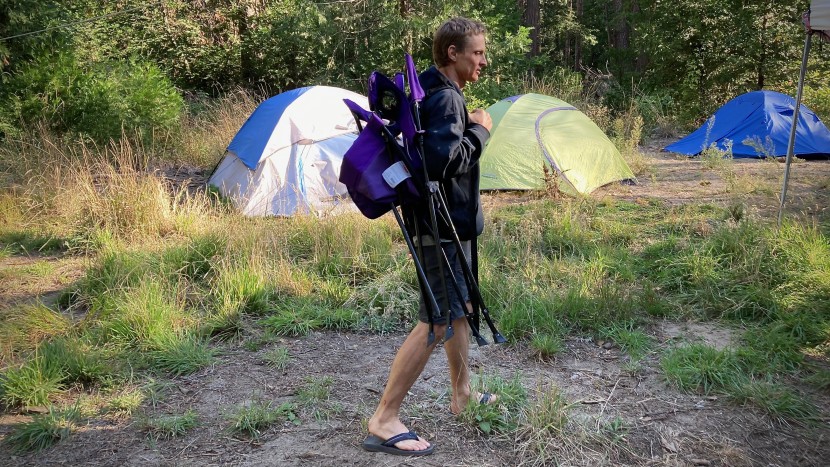 kijaro dual lock folding chair - trevor hobbs demonstrates how easy it is to carry the kijaro dual...