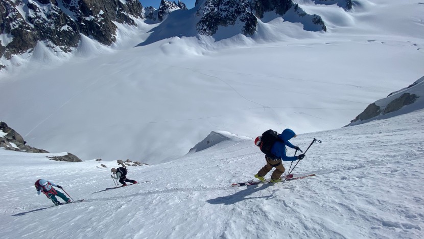 climbing skins - this is the steepest sort of terrain one might expect to skin. even...