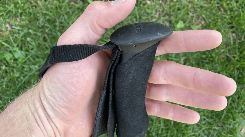 trekking poles - the msr dynalock's grip features subtle contours that are very...