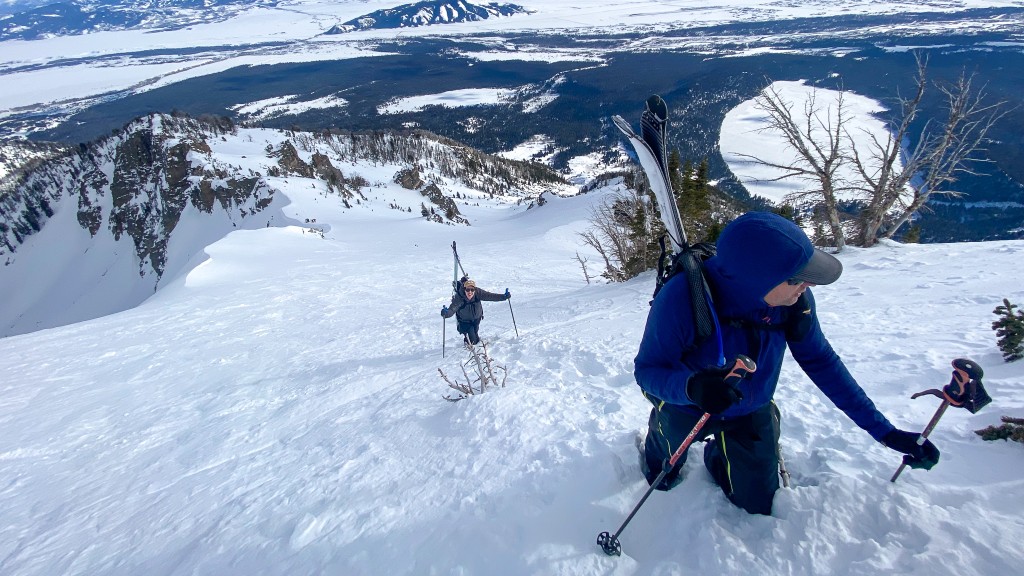 la sportiva vega - booting to the summit of albright peak, grand teton national park...