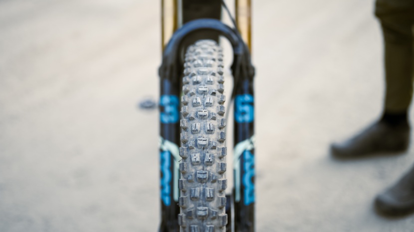 the maxxis assegai provides heaps of cornering and braking traction...