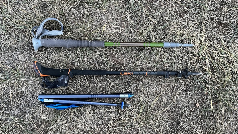 leki makalu lite - the leki makalu lite (middle) doesn't pack small compared to other...