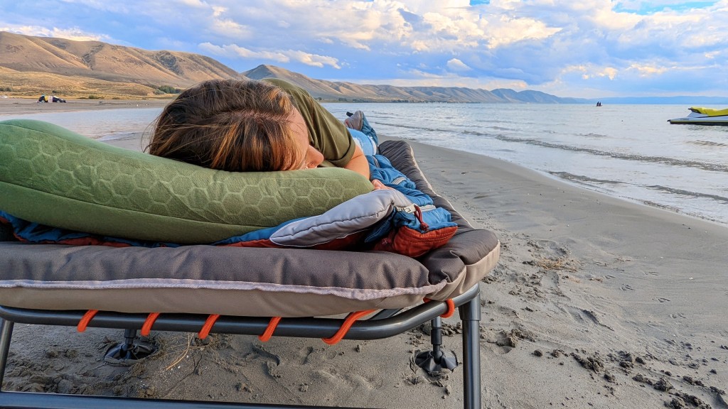 rei co-op wonderland comfort cot - we often found ourselves enjoying a snooze on the wonderland cot...