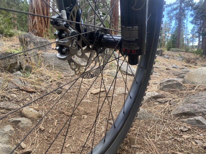 hunt trail wide mtb - triple-butted spokes give the wheel a bit more flex but a few less...