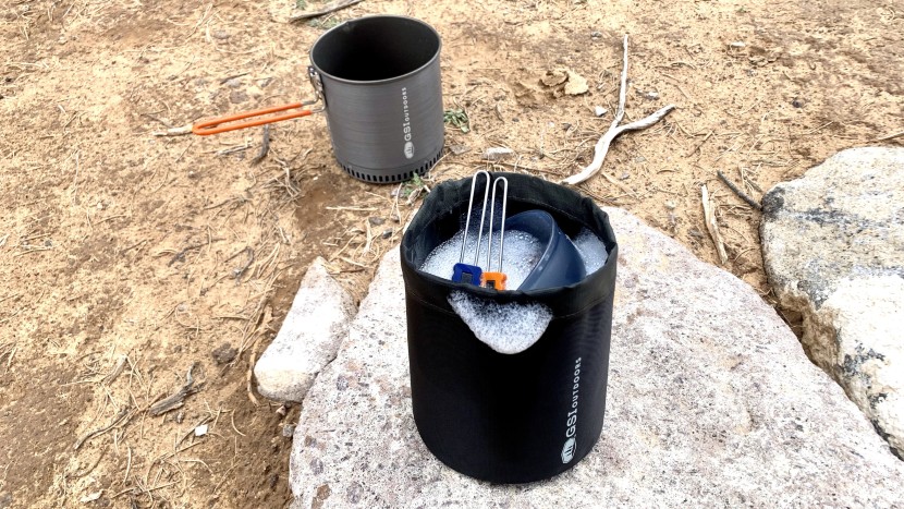 camping cookware - designing the carrying pouch to double as a sink is a simple yet...