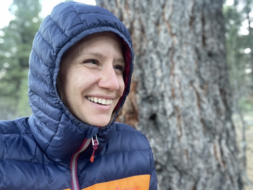 cotopaxi fuego hooded for women - the hood and cuffs of the fuego are both rimmed with soft elastic...