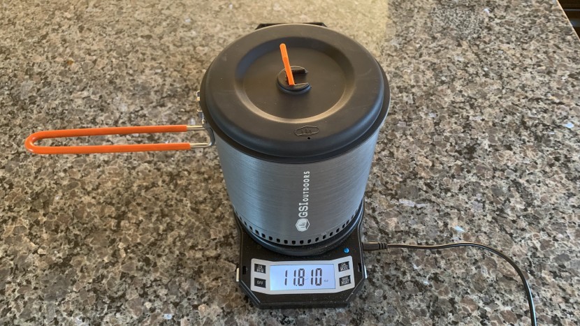 gsi outdoors pinnacle dualist hs - the gsi outdoors pinnacle dualist hs pot, handle, and lid weigh...