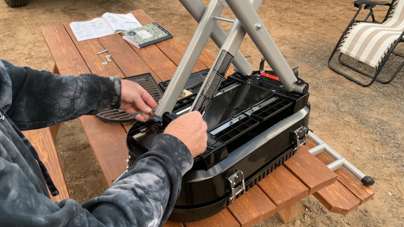 coleman roadtrip 285 - the coleman roadtrip 285's assembly process only takes a few minutes.