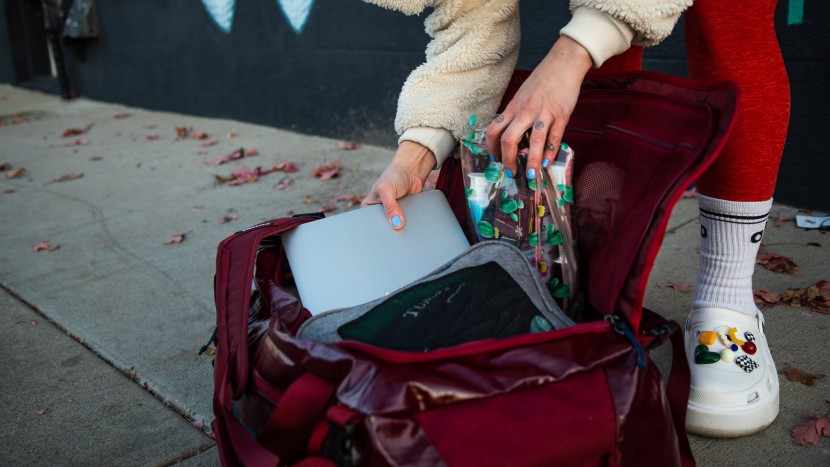 the main compartment is vast, and works best with packing cubes.