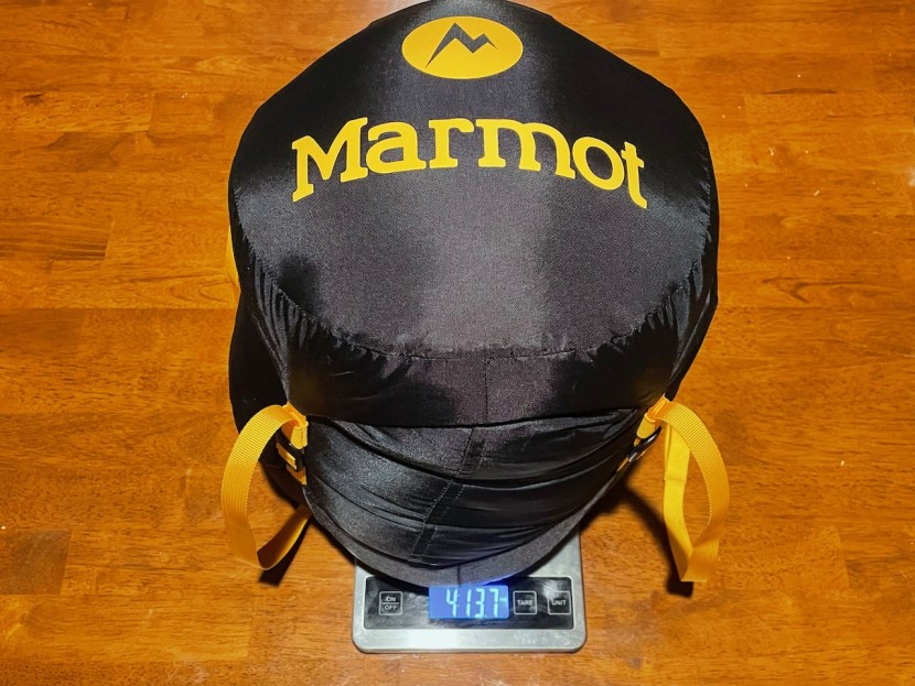 4 pounds, 13.7 ounces minus the compression sack...