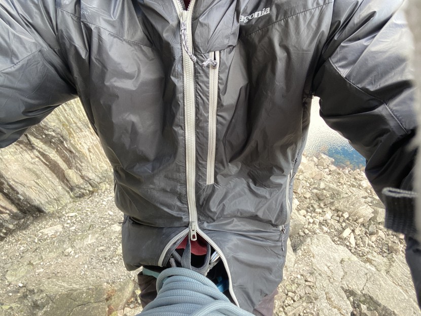 patagonia das light hoody - the two-way front zipper helps when wearing a climbing harness, as...