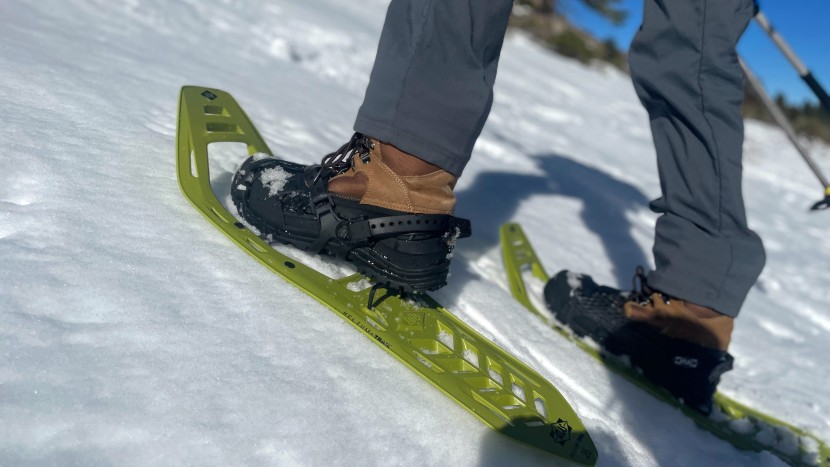 atlas helium trail - heel lifter engaged on a steeper slope.