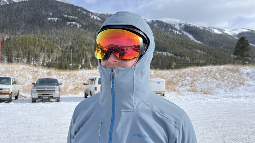 patagonia upstride jacket - the hood provides nice coverage to a helmeted head, but the soft...