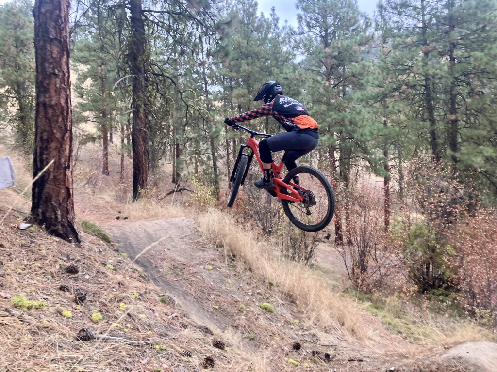 rapha trail knee pads - these may not be the perfect choice for sending it hard at the bike...