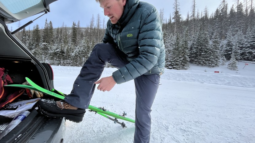 patagonia upstride pants - the upstride is stretchy and allows a large range of motion.