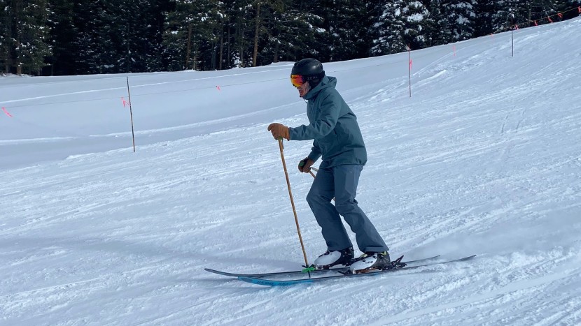 patagonia powslayer - ripping groomers in the powslayer during early-season testing.