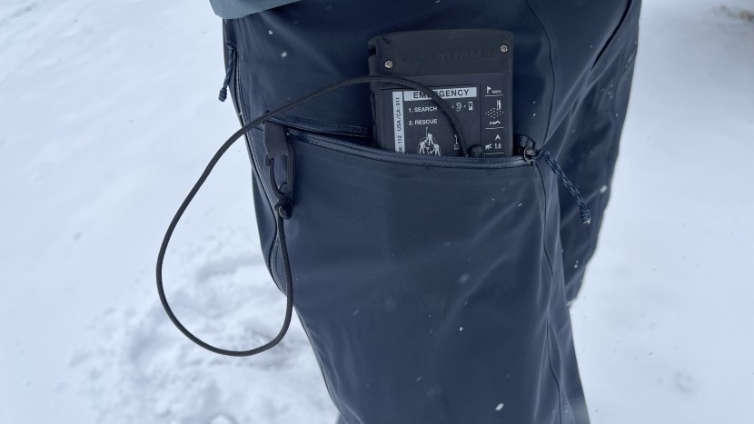 patagonia stormstride pants - the right thigh pocket has an internal loop for clipping an...