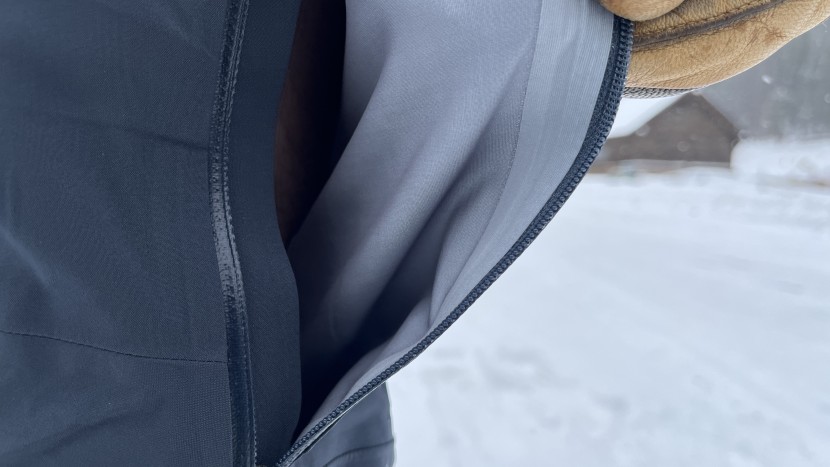 patagonia stormstride pants - the stormstride's thin hardshell fabric won't keep the user warm.