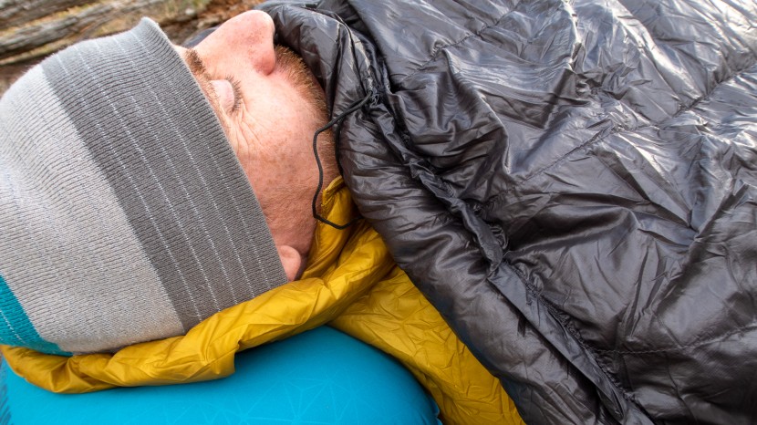 outdoor vitals stormloft down topquilt - the neck cinch strap of the stormloft is located in the middle of...